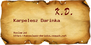 Karpelesz Darinka névjegykártya
